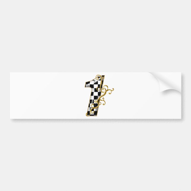 race car number 1 bumper sticker (Front)