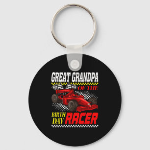 Race Car Party Great Grandpa Of The Birthday Racer Key Ring
