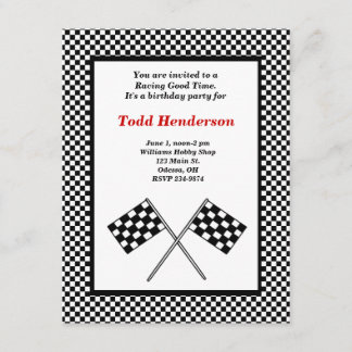 Race Car Party Invitation