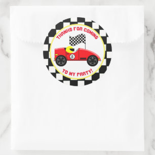 Race Car Personalised Birthday Party Stickers