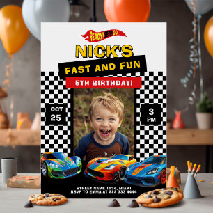 Race Car Photo Birthday Party card