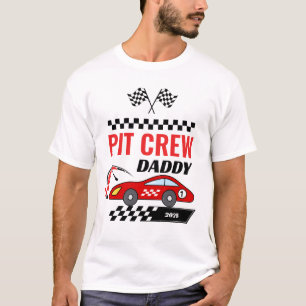 Race car pit crew daddy racing birthday adult  T-Shirt