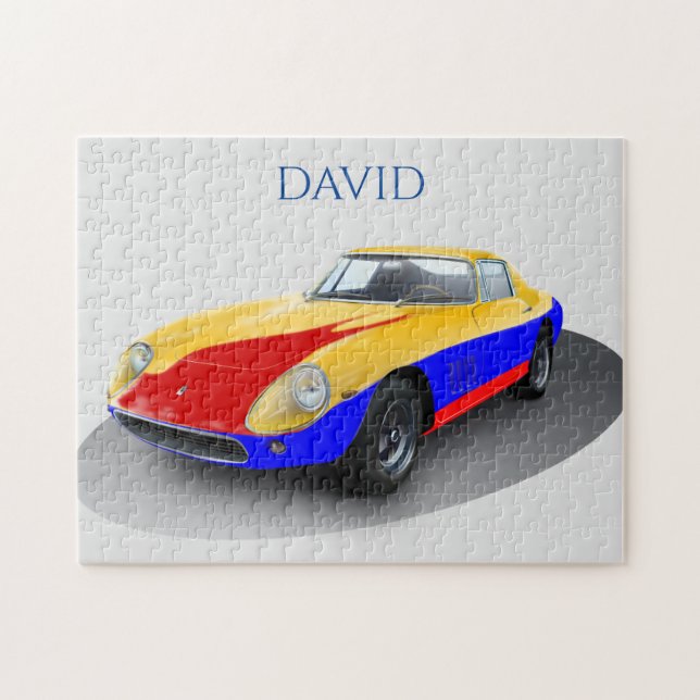 RACE CAR PUZZLE.  Personalised name. Jigsaw Puzzle (Horizontal)