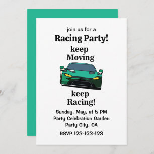 Race Car Racer Racing Party Invitation