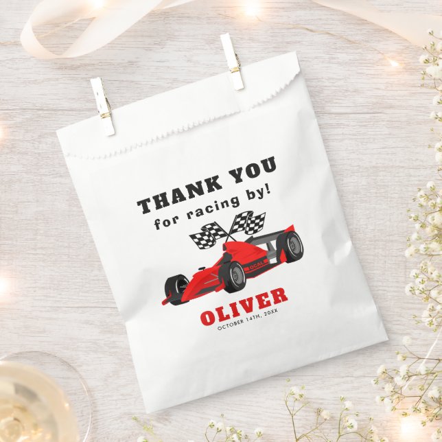 Race Car Racing Birthday Party Favour Bag (Clipped)