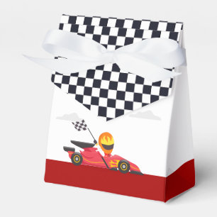Race Car Racing Boy Birthday Party Checkered Favour Box