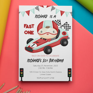 Race Car Racing Kid's Birthday Theme Invitation