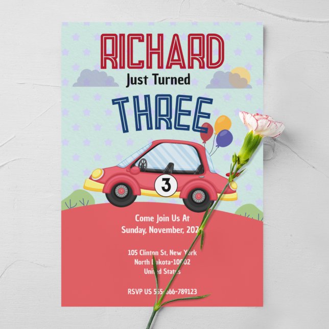 Race Car Racing Kid's Birthday Theme Invitation (Creator Uploaded)