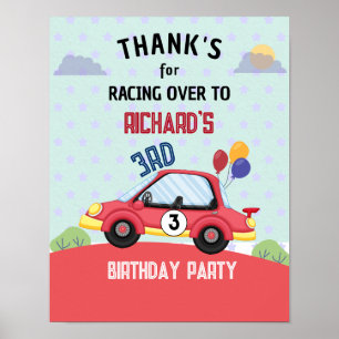 Race Car Racing Kid's Birthday Theme Poster