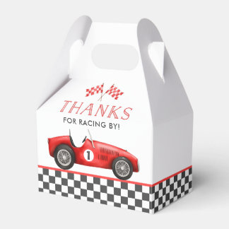 Race Car Red Racing Boy 1st Birthday Favour Box
