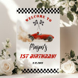 Race Car Red Racing Kids Birthday Welcome Poster<br><div class="desc">Race Car Red Racing Kids Birthday Welcome Poster 
Matching items available.</div>