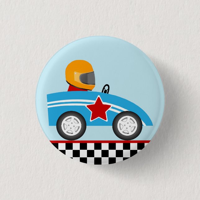 Race Car round pin button (Front)
