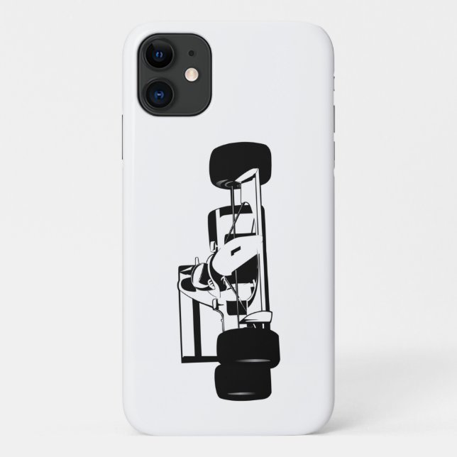 Race Car Silhouette black and white Case-Mate iPhone Case (Back)
