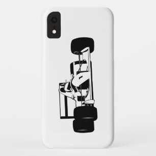 Race Car Silhouette black and white iPhone XR Case