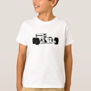 Race Car Silhouette black and white T-Shirt