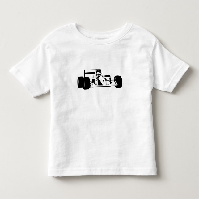 Race Car Silhouette black and white Toddler T-Shirt (Front)