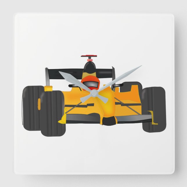 race-car square wall clock (Front)