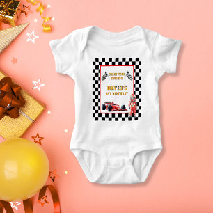 Race Car Start Your Engines 1st Birthday Baby Bodysuit