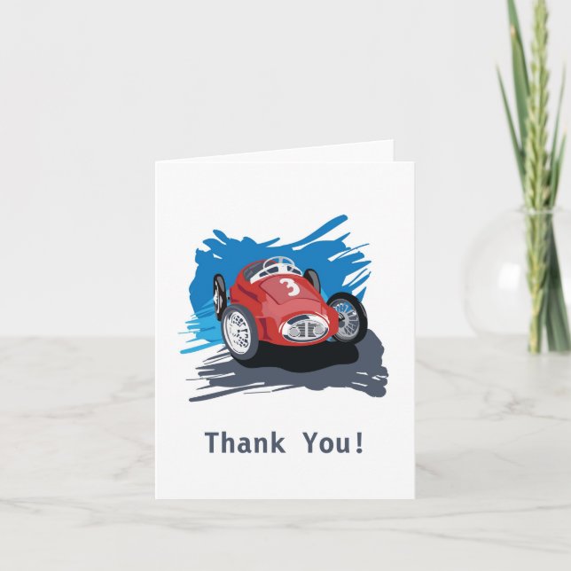 Race Car Thank You Card (Front)