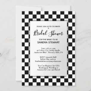 Race Car Theme Bridal Shower Invitation