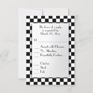 Race Car Theme RSVP with Menu Choice
