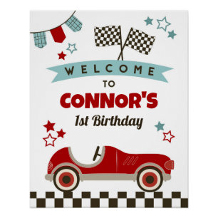 Race Car Theme Welcome Sign