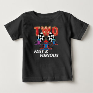 Race Car Themed 2nd Birthday 2 Year Old Boy Racing Baby T-Shirt
