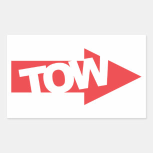 Race Car Tow Decal Rectangular Sticker