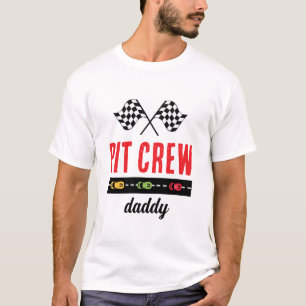 Race Car White Pit Crew Daddy T-Shirt