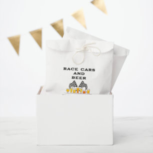 Race Cars & Beer Chequered Flag Raceday Birthday Favour Bag