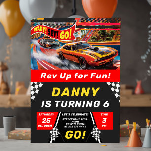 Race Cars Birthday Invitation