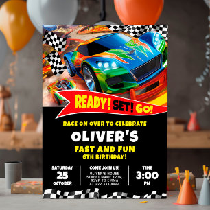 Race Cars Birthday Invitation
