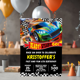 Race Cars Birthday Invitation