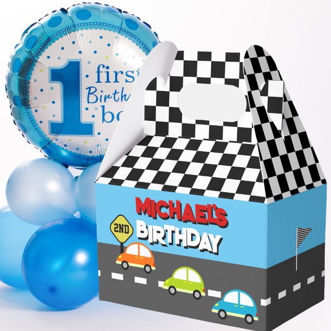 Race Cars Boy Birthday Party Favour Box (Creator Uploaded)