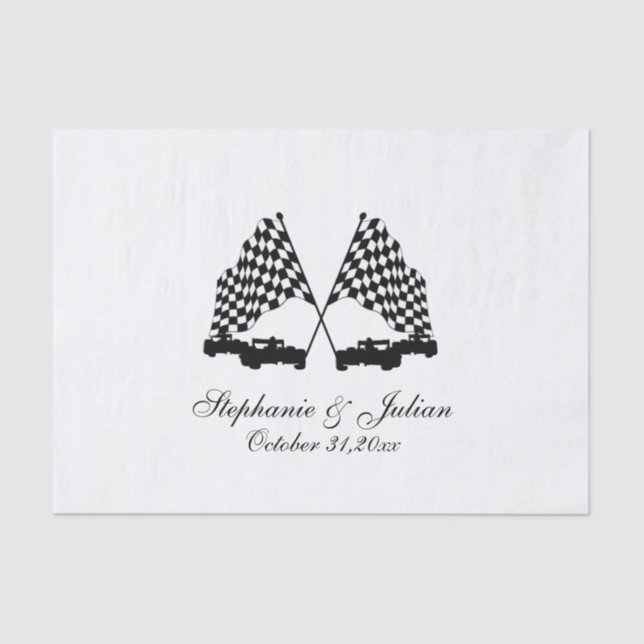 Race Cars Chequered Flag Tissue Paper (Front)