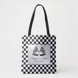 Race Cars Chequered Flag Tote Bag