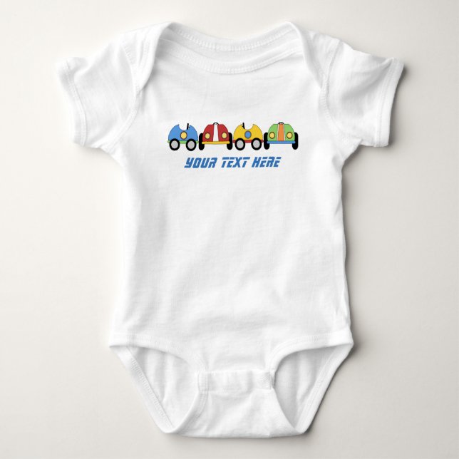 Race Cars Custom Baby Romper Baby Bodysuit (Front)