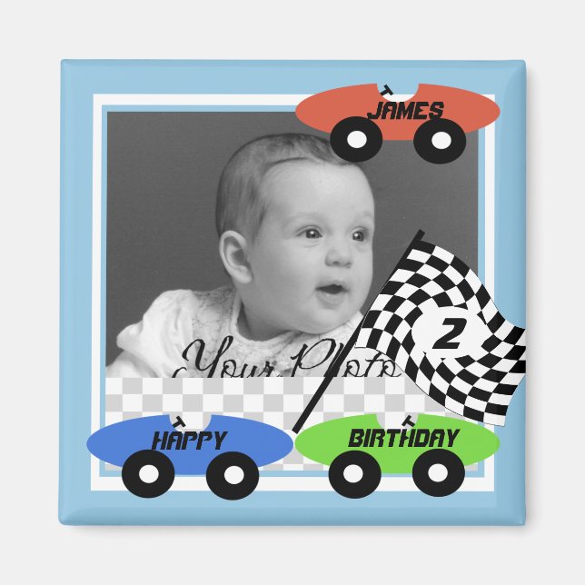 Race Cars/ Photo Magnet (Front)