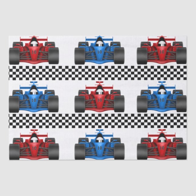 Race Cars Tissue Paper (Front)