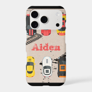 Race Cars with Tire Tread Marks Personalised