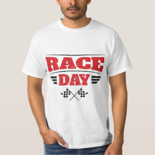 Race Day Car Racing Checkered Flag  T-Shirt