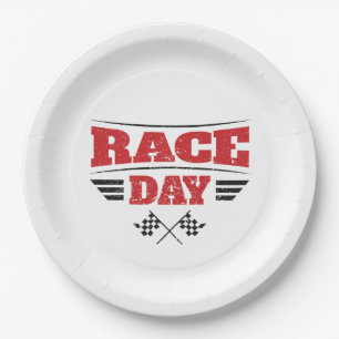 Race Day Checkered Flag Car Racing Medium Gift Bag Paper Plate