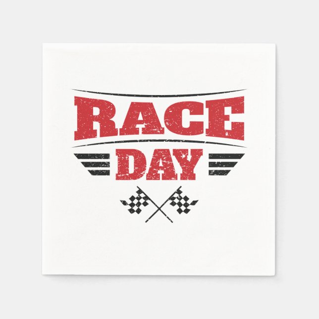 Race Day Chequered Flag Car Racing Medium Gift Bag Napkin (Front)