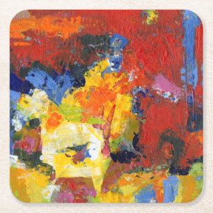 Race Day Square Paper Coaster