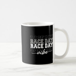 Race Day Vibes Chequered Coquette Bow Car Racing M Coffee Mug