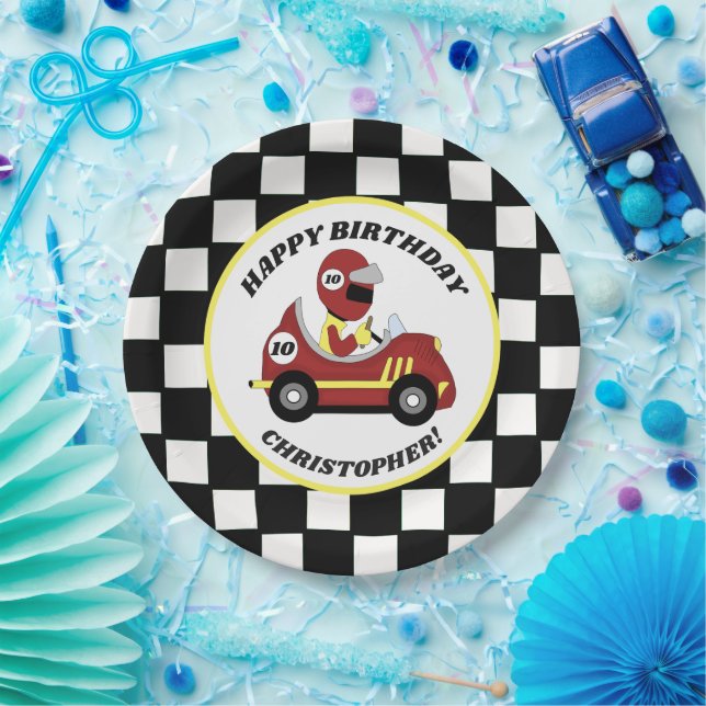 Race Fans Birthday Party Paper Plate (Party)