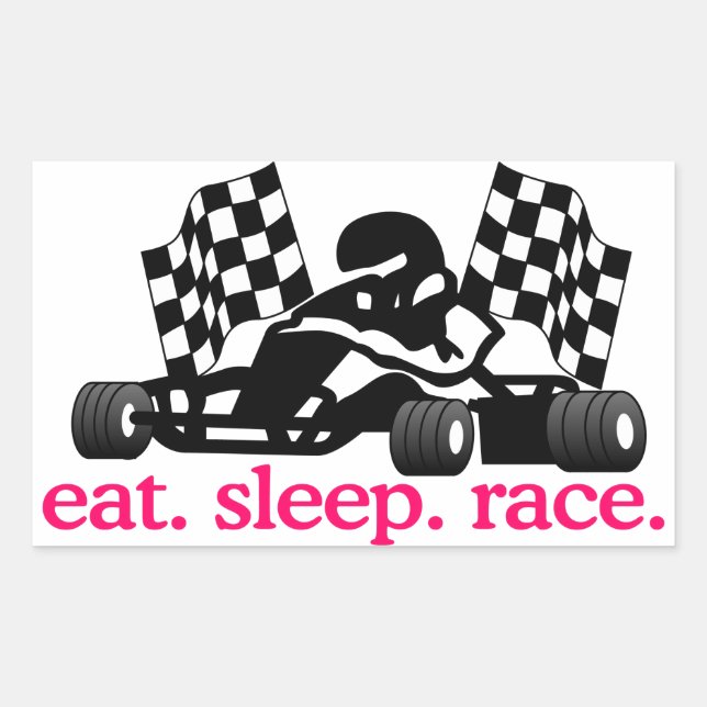Race (Go Kart) Rectangular Sticker (Front)