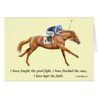 Race Horse 2 Timothy Bible Scripture Card