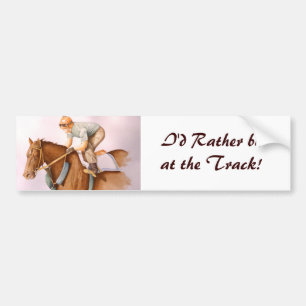 Race Horse and Jockey Bumper Sticker