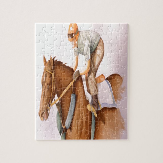 Race Horse and Jockey Jigsaw Puzzle (Vertical)